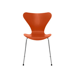 Series 7™ | Chair | 3107 | Paradise orange coloured ash | Chrome base | Sedie | Fritz Hansen