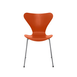 Series 7™ | Chair | 3107 | Paradise orange coloured ash | Silver grey base | Sillas | Fritz Hansen