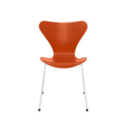 Series 7™ | Chair | 3107 | Paradise orange coloured ash | White base | Chairs | Fritz Hansen
