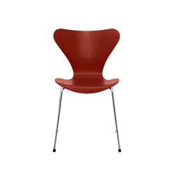Series 7™ | Chair | 3107 | Venetian red coloured ash | Chrome base | Sedie | Fritz Hansen