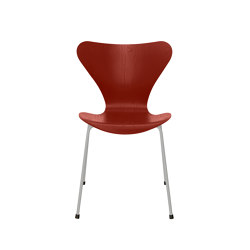 Series 7™ | Chair | 3107 | Venetian red coloured ash | Nine grey base | Sillas | Fritz Hansen