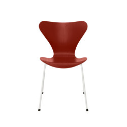 Series 7™ | Chair | 3107 | Venetian red coloured ash | White base | Sillas | Fritz Hansen