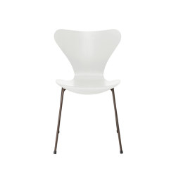 Series 7™ | Chair | 3107 | White coloured ash | Brown bronze base | Stühle | Fritz Hansen