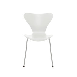 Series 7™ | Chair | 3107 | White coloured ash | Nine grey base | Sedie | Fritz Hansen