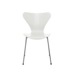 Series 7™ | Chair | 3107 | White coloured ash | Silver grey base | Sedie | Fritz Hansen