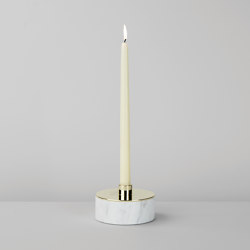 Cache (White marble/Polished brass) | Candlesticks / Candleholder | Roll & Hill