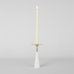 Moor (White/Polished brass) | Bougeoirs | Roll & Hill