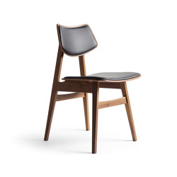 1960 Wood Chair Seat and backrest offset upholstery, Natural Walnut | Chairs | Rex Kralj