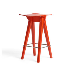 Mosquito Barstool Low, Vermillion Red Oak | Counter stools | Rex Kralj