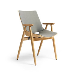 Shell Wood Armchair Seat and back upholstery, Natural Oak | Chairs | Rex Kralj