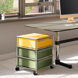 USM Haller Pedestal | Olive Green & Golden Yellow | Pedestals | USM