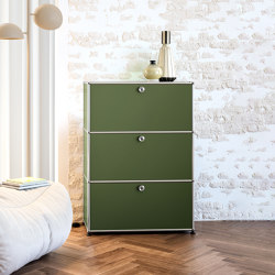 USM Haller Credenza | Olive Green | closed base | USM