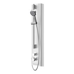 F5S Therm shower panel made of MIRANIT with hand shower fitting | Shower controls | KWC Professional