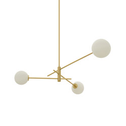 Trevi pendant 3 satin brass | Suspended lights | CTO Lighting