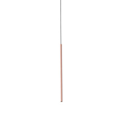 The Tube LED pendant light in rose gold | Suspended lights | Buzzi & Buzzi