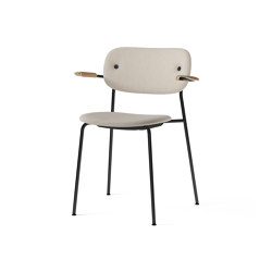 Co Chair, fully upholstered with armrest, Black | Natural Oak | Doppiopanama T14012 004 | Chairs | Audo Copenhagen