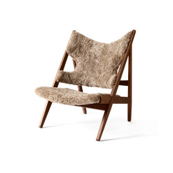 Knitting Lounge Chair, Sheepskin, Walnut | Sahara