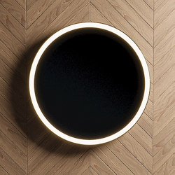 Pastille - becklit LED light round mirror with teel frame. | Bath mirrors | NIC Design