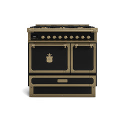 COOKING RANGES | RESTART 90 COOKING RANGE WITH 5 BURNERS AND 2 ELECTRIC OVENS WITH SOLID DOOR |  | Officine Gullo