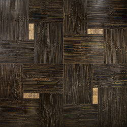 Design Panels | Segreti Onda Oro with ceramic inserts | Wood flooring | Foglie d’Oro