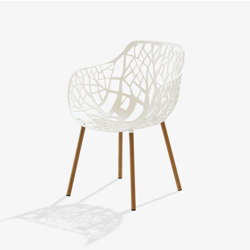 Forest dining armchair with legs covered in Iroko | Chairs | Fast