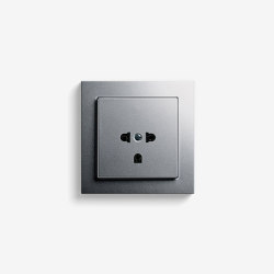 E2 EURO-US | Socket outlet Colour aluminium | EURO-US sockets | Gira