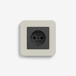 E3 | Socket outlet Sand with black | Schuko sockets | Gira