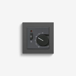 Heating and Temperature | Room temperature controller with NC contact | 1-way switch and control light, anthracite (including E2) | Smart Home | Gira
