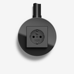 Studio | Socket Glass black, surface-mounted | Schuko sockets | Gira