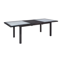 Bellini | Extension Table Bellini Mocca 100X180/240 With Glass Top | Tabletop synthetic fibre | MBM