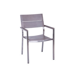 Brisbane | Armchair Brisbane Stainless Steel Resysta Stone Grey | Chairs | MBM