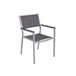 Brisbane | Armchair Brisbane Stainless Steel Tex Taupe Resysta Stone Grey | Chairs | MBM