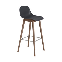 Fiber Bar Stool | Wood Base W. Backrest | Bar stools | Muuto