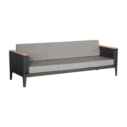 Aura Deep Seating Three-seat Settee DS (Graphite Frame - Charcoal Sides) | Sofas | Barlow Tyrie