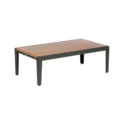 Aura Low Table 120 Rectangular (Teak Top and Graphite Frame) | Coffee tables | Barlow Tyrie