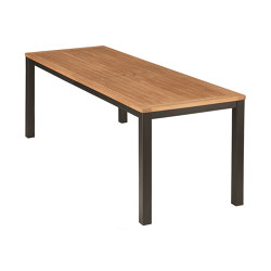 Aura Narrow Table 200 Rectangular (Teak Top and Graphite Frame) | Dining tables | Barlow Tyrie