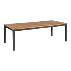 Aura Extending Table 230 Rectangular (Teak Top and Graphite Frame) | Dining tables | Barlow Tyrie