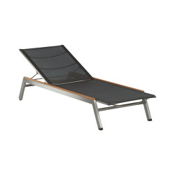 Equinox Lounger (Teak Capping - Charcoal Sling) | Sun loungers | Barlow Tyrie