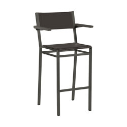 Equinox High Dining Carver (powder coated) (Graphite Frame - Carbon Sunbrella® Sling) | Bar stools | Barlow Tyrie