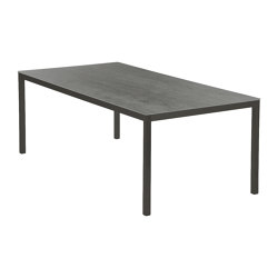 Equinox Table 200 Rectangular (powder coated) (Graphite Frame - Dusk Ceramic) | Tabletop rectangular | Barlow Tyrie