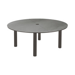 Equinox Table 180 Ø Circular (powder coated) (Graphite Frame - Dusk Ceramic) | Dining tables | Barlow Tyrie