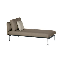 Layout Single Lounger - Double seat with single back (Forge Grey Frame) | Chaise longues | Barlow Tyrie