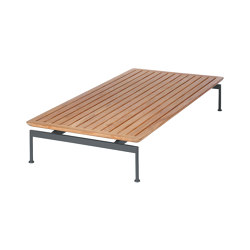 Layout Low Table 160 Rectangular with Teak top (powder coated) (Forge Grey Frame) | Tabletop rectangular | Barlow Tyrie