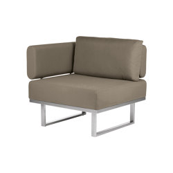 Mercury Loungemodul Ende Links mit V-Kissen | Modular seating elements | Barlow Tyrie