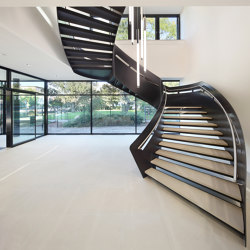 Steel stairs with exceptional balustade stringers at Haus der Wirtschaft in Darmstadt | Staircases | MetallArt Treppen