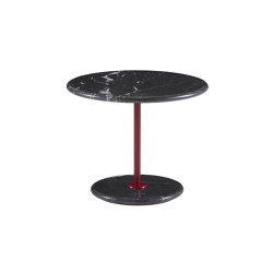 Astair | Pedestal Table Bordeaux Lacquered Steel Base Black Marble Top | Side tables | Ligne Roset