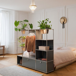 USM Haller Wardrobe with World of Plants | Mid-gray | Cloakroom cabinets | USM