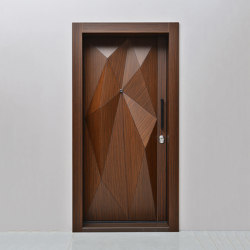 Geta Door With One Of Natural Wood Veneer (Walnut, Teak, Oak, Whitened Oak), Lacquer (Anthracite, Grey, White) Color Options | Entrance doors | Mikodam