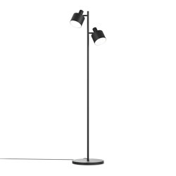 Hood Double Floor Lamp, black | Standleuchten | Valaisin Grönlund