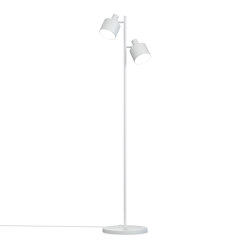 Hood Double Lampadaire, blanc | Luminaires sur pied | Valaisin Grönlund